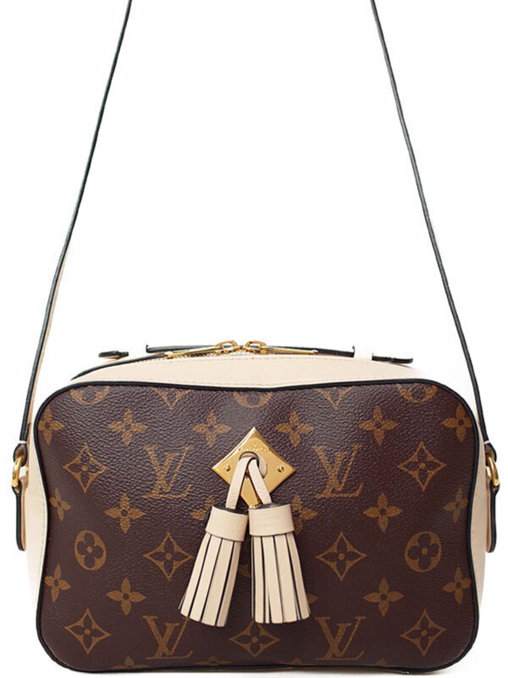 Louis Vuitton Monogram Saintonge Shoulder Bag Canvas Leather Brown